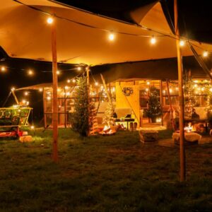 Winterse aankleding stretchtent